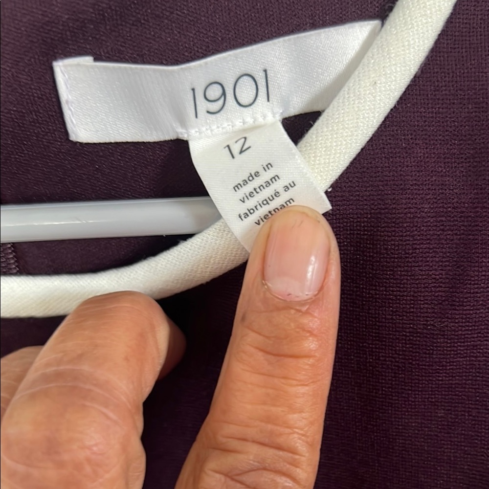 1901 Purple and White Mini Dress - Picture 2 of 5